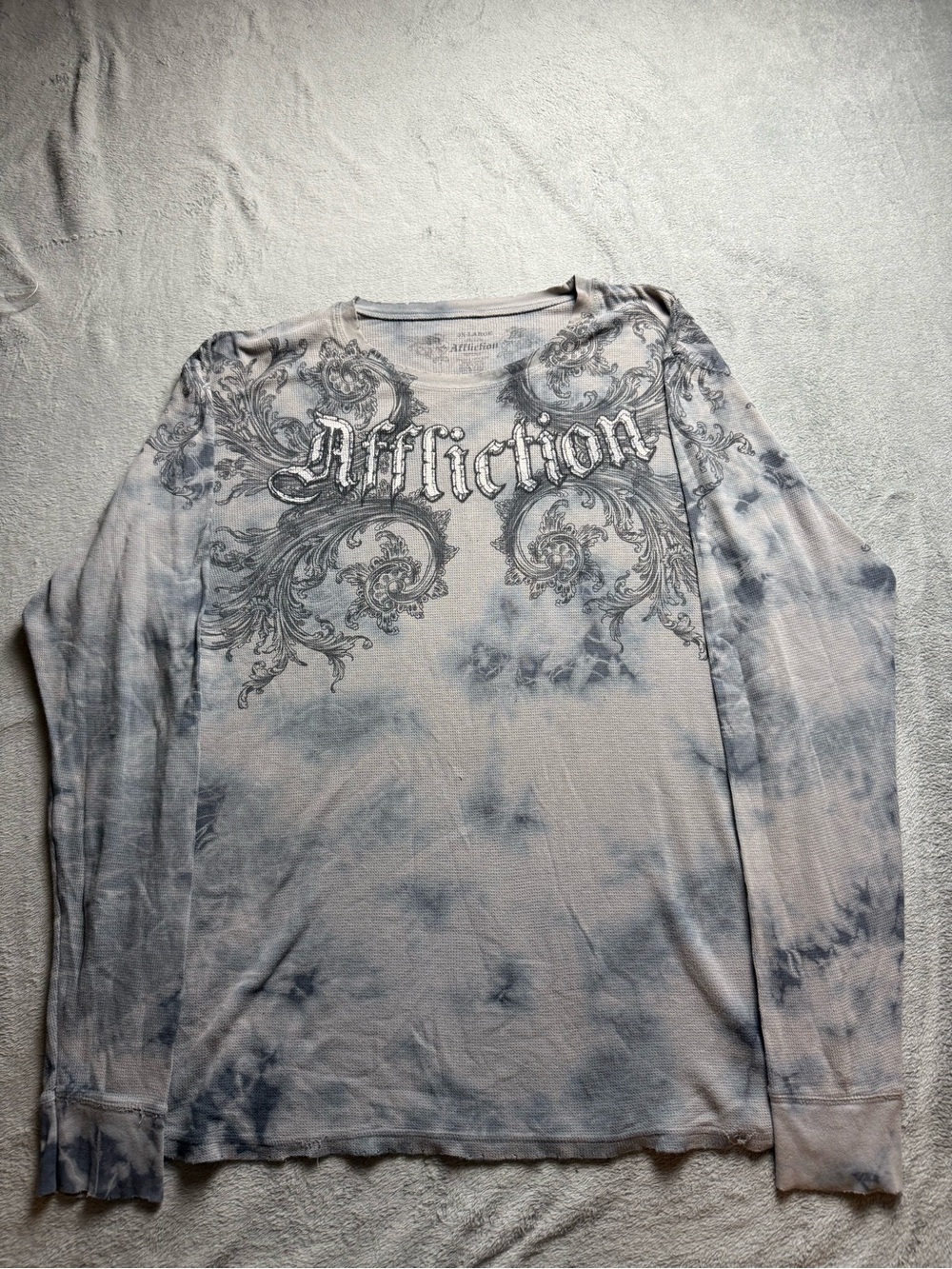 Y2K Affliction Long Sleeve Thermal Shirt Size 3XL